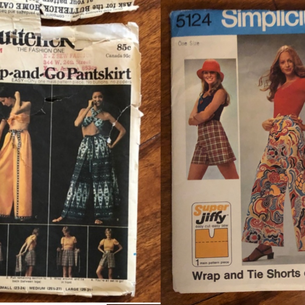 2 Wrap-Around Pantskirt  Sewing Patterns.